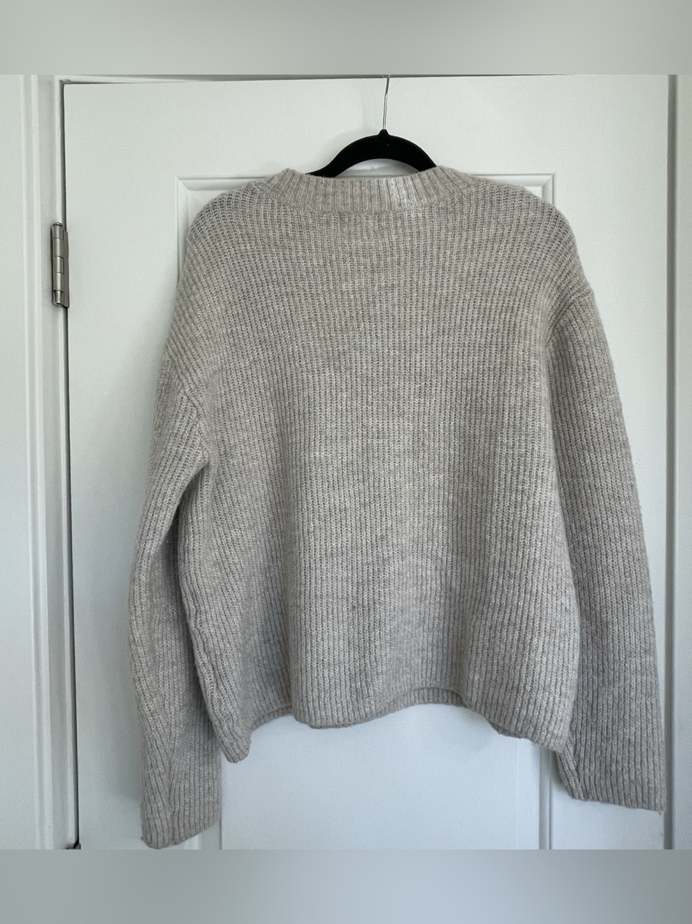H&M Rib-knit Sweater Ribbed Crewneck Medium Beige - Picture 3 of 9